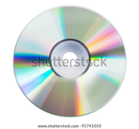 Blank CD glare on the white background Royalty-Free Stock Photo #95741050