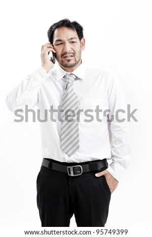 Businessman talking on his cellphone