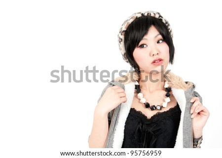a portrait of attractive fashionable asian woman