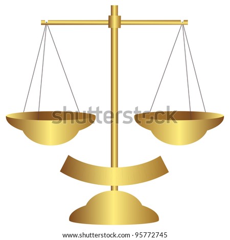 Gold balance/scale vector