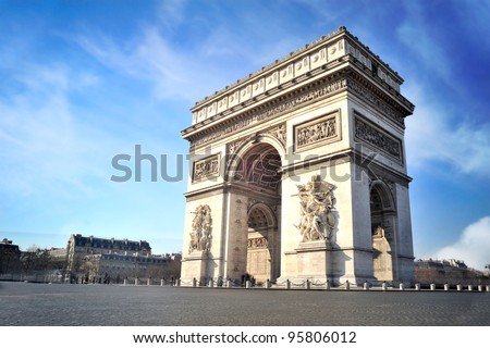 Arc de triomphe - Paris - France Royalty-Free Stock Photo #95806012