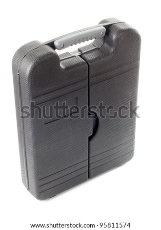 Color photo of a suitcase with work tools