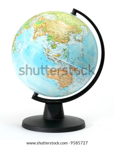 globe isolated on white background Royalty-Free Stock Photo #9585727