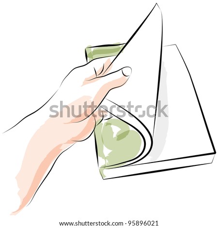 An image of a hand opening book.