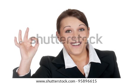 businesswoman showing ok sign