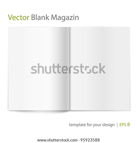 Vector blank magazine on white background. Template for design Royalty-Free Stock Photo #95923588