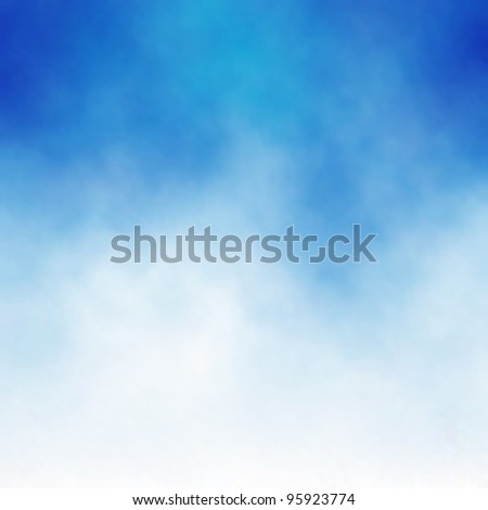 Editable vector background of white cloud detail in a blue sky made using a gradient mesh