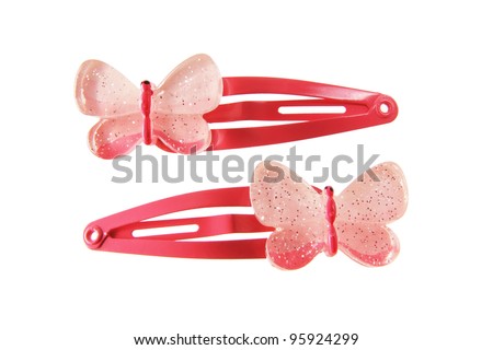 Hair Clips on White Background Royalty-Free Stock Photo #95924299