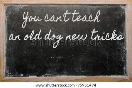 handwriting blackboard writings - You can't teach an old dog new tricks