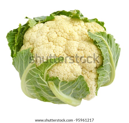 head of cauliflower it is isolated on a white background Royalty-Free Stock Photo #95961217