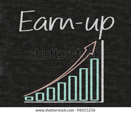 earn up written on blackboard with chart up