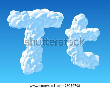 Vector illustration of cloud alphabet. Character