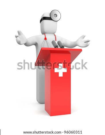 Medic speaking. Image contain clipping path