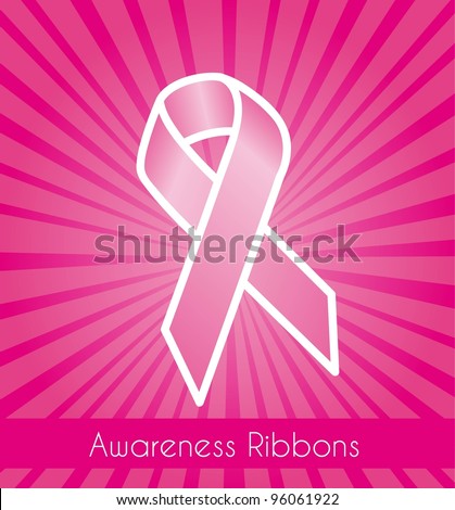 pink awareness ribbon over pink background. vector