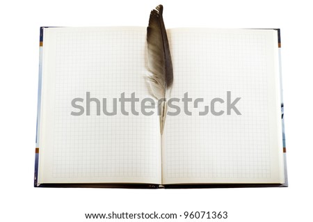 Blank page of note book on white isolate