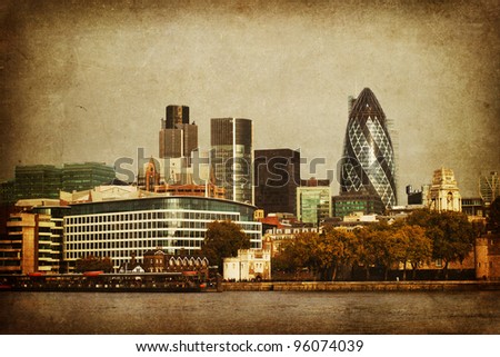 vintage style picture of the City of London