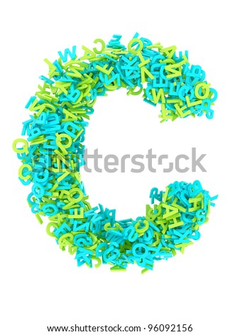 ABC letters made of green and blue letters