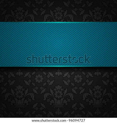 ornament template fabric texture, blue ribbons