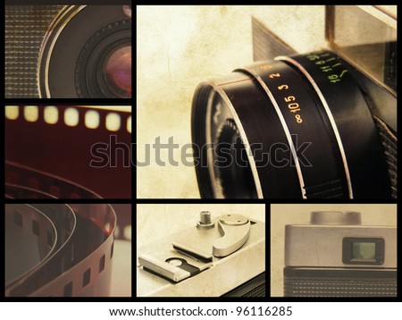 Retro film camera collage.