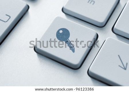 Access key on the keyboard. Toned Image.