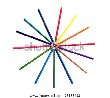 Color pencils in arrange
