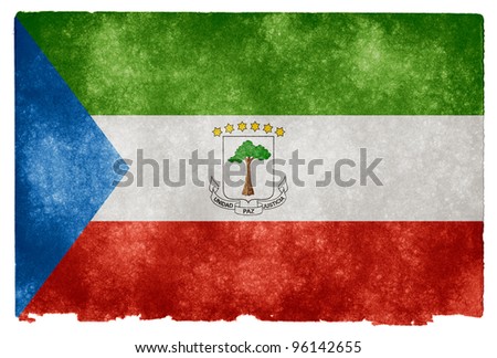 Grungy Flag of Equatorial Guinea on Vintage Paper