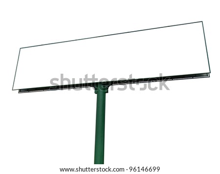 Blank billboard isolated on a white background.