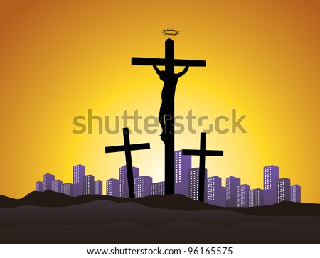 easter picture of Jesus Christ on cross, crucifixion in modern age