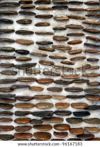 River rock stone wall texture background