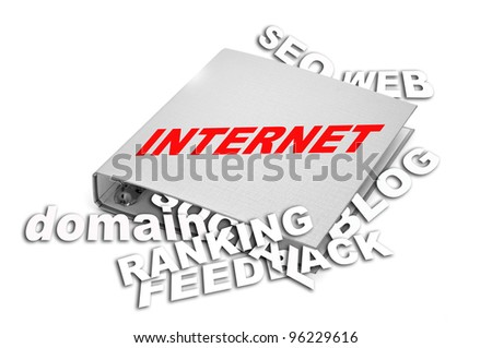 a ring binder with concepts about internet subjects