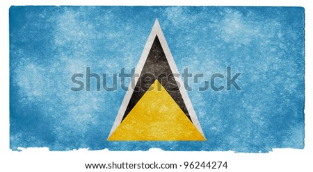 Grungy Flag of Saint Lucia on Vintage Paper