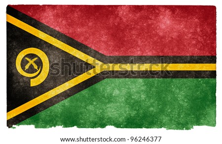 Grungy Flag of Vanuatu on Vintage Paper