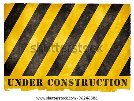 Grungy Under Construction Sign on Vintage Paper