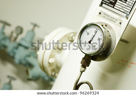 Machinery Space in Engine Room on board Huge Cargo Ship. No logos on the picture Royalty-Free Stock Photo #96269324