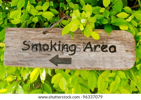 smoking area sign