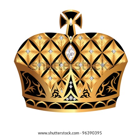 illustration gold(en) royal crown insulated on white background