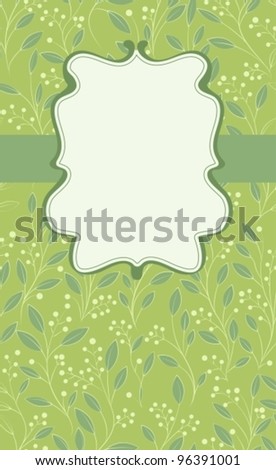 card with beautiful floral pattern and place for text,vector  illustration
