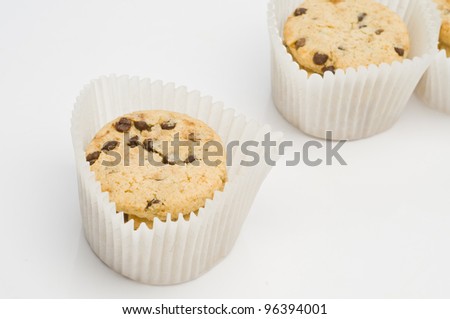 Oatmeal cookies over white background