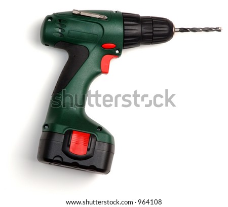 Electric drill, isolated on a white background.