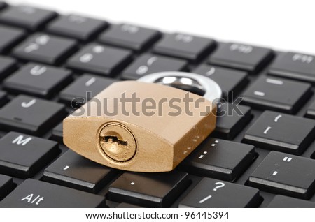 Padlock and computer keyboard