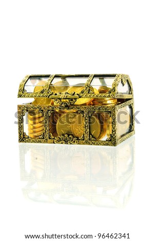 Open box full with gold euro money