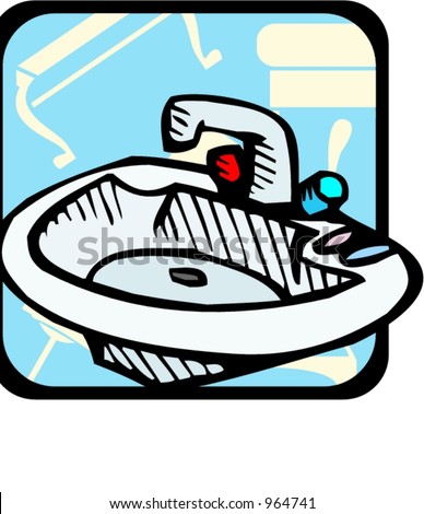 Bathroom sink.Pantone colors.Vector illustration