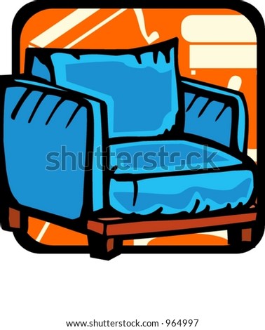 Armchair.Pantone colors.Vector illustration