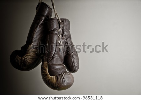 Brown boxing gloves Royalty-Free Stock Photo #96531118