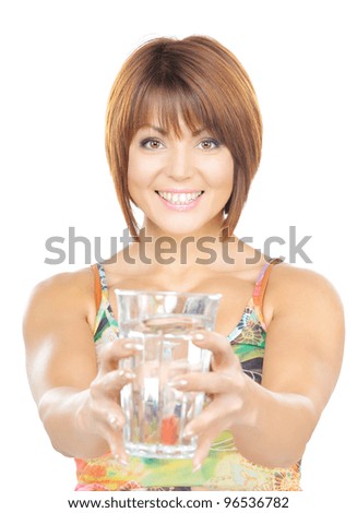 picture of beautiful woman with glass of water