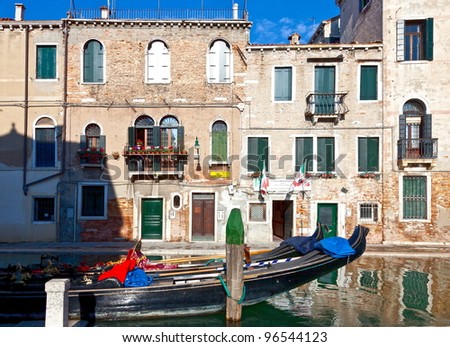 Travel pictures of the old channel city Venice  Santa Lucia Italy