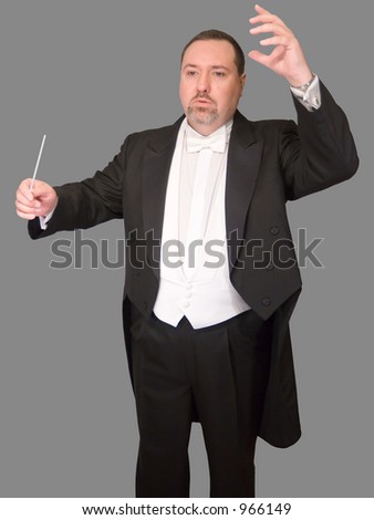Conductor isolated against a gray background.