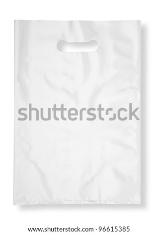 Plastic bag on white with shadow (with clipping path) Royalty-Free Stock Photo #96615385