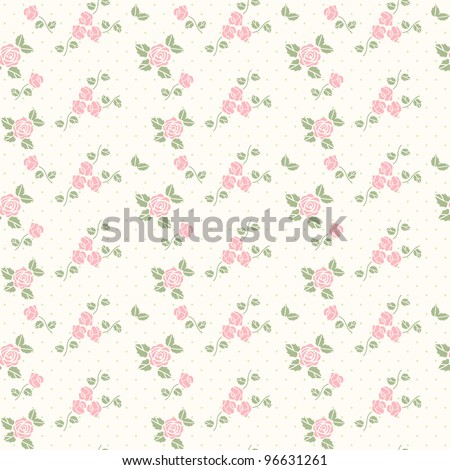beautiful textile spring gentle seamless pattern with hearts and roses