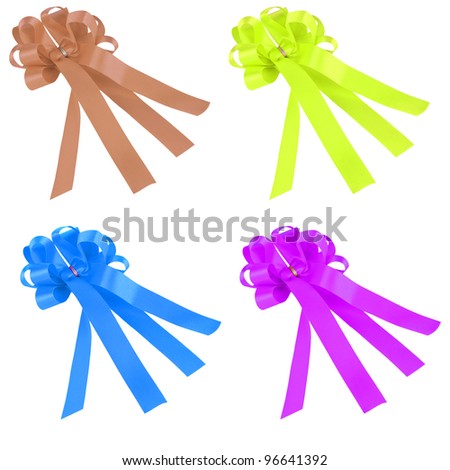 group of variety color  ribbon isolated on white